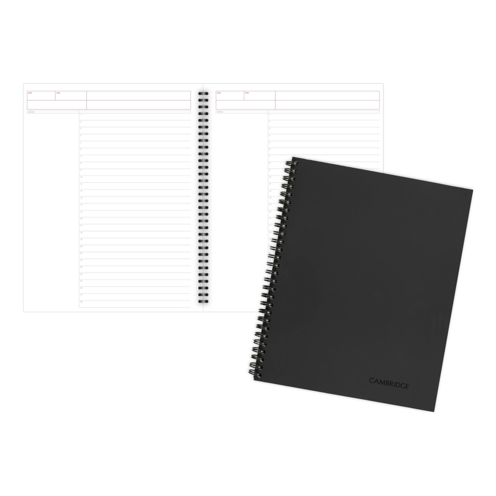 ACCO BRANDS USA, LLC 06064 Cambridge Limited 30% Recycled Business Notebook, 8 1/4in x 11in, 1 Subject, Wide Ruled, 80 Sheets, Black (06064)