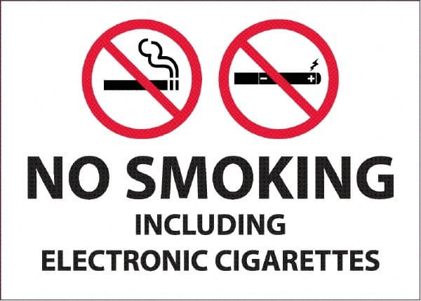 AccuformNMC Sign: Rectangle, "No Smoking, INCLUDING ELECTRONIC CIGARETTES" M953PB