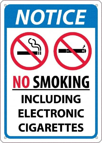 AccuformNMC Sign: Rectangle, "No Smoking Including Electronic Cigarettes" N501RB