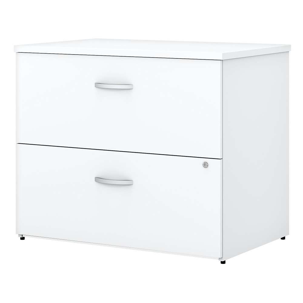 BUSH INDUSTRIES INC. Bush Business Furniture EO109WHSU  Easy Office 35-2/3inW x 23-1/3inD Lateral 2-Drawer File Cabinet, White, Standard Delivery