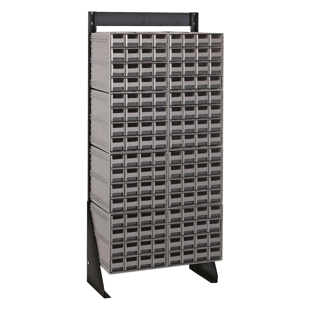 Quantum Storage QIC-148-161GY 128 Bin, Small Parts Interlocking Steel Frame Storage Cabinet Stand