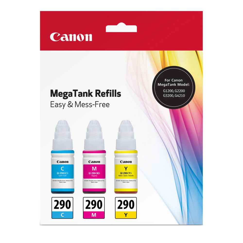 CANON USA, INC. Canon 1596C005  GI-290 CMY Ink Bottle Value Pack - Inkjet - Magenta, Cyan, Yellow - 3 / Pack
