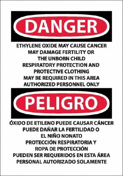 AccuformNMC Sign: Rectangle, "Danger - Ethylene Oxide May Cause Cancer" ESD33P