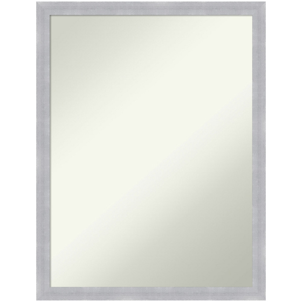 UNIEK INC. Amanti Art A42705545788  Narrow Non-Beveled Rectangle Framed Bathroom Wall Mirror, 26in x 20in, Grace Brushed Nickel