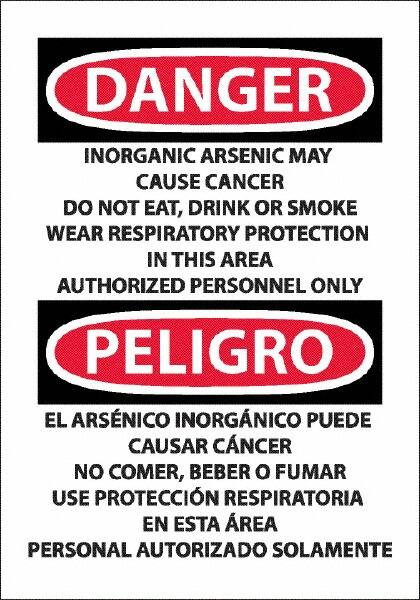 AccuformNMC Sign: Rectangle, "Danger - Inorganic Arsenic May Cause Cancer" ESD32P
