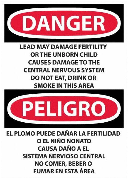 AccuformNMC Sign: Rectangle, "Danger - Lead May Damage Fertility or the Unborn Child" ESD36PD