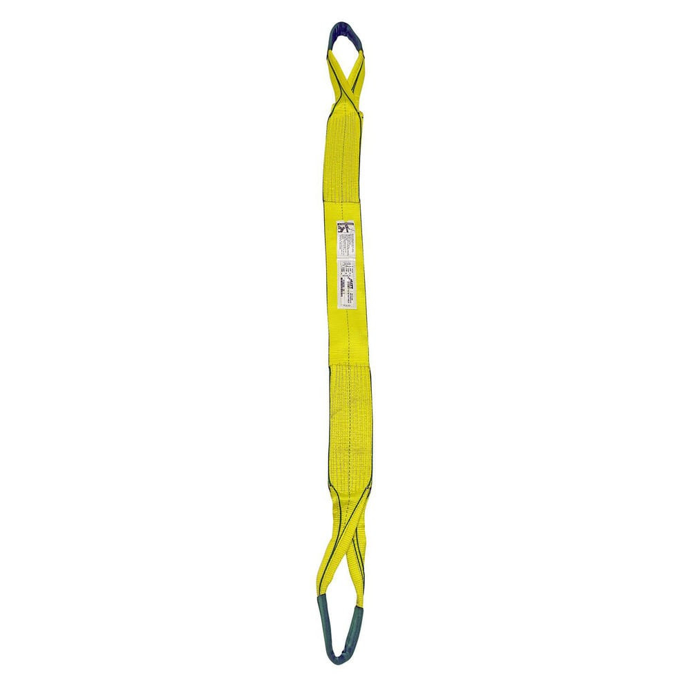 Lift America S151019 Eye & Eye Sling: 4" Wide, 6' Long, 6,400 lb Vertical, 5,120 lb Choker, 12,800 lb Basket, Polyester