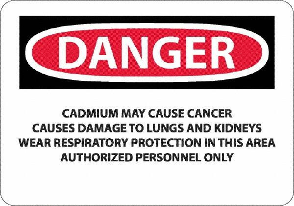 AccuformNMC Sign: Rectangle, "Danger - Cadmium May Cause Cancer" D28A