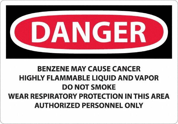 AccuformNMC Sign: Rectangle, "Danger - Benzene May Cause Cancer" D27AC