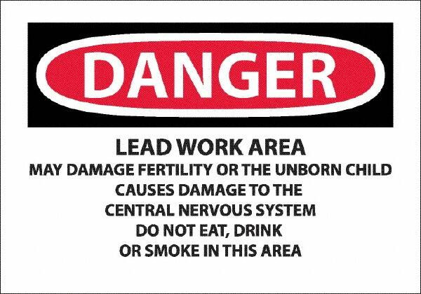 AccuformNMC Sign: Rectangle, "Danger - Lead Work Area May Damage Fertility Or The Unborn Child" D26P