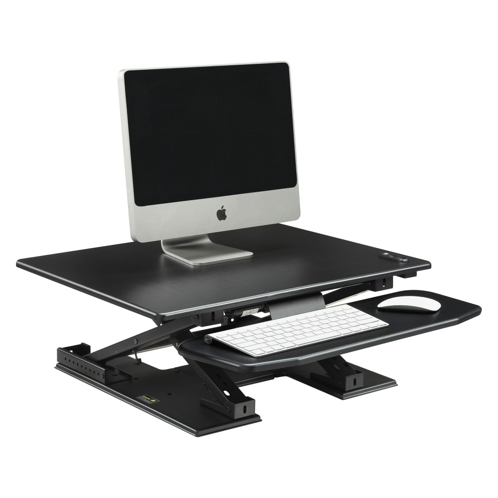 SP RICHARDS LLR99552 Lorell Electric Sit-To-Stand Desk Riser, 17-2/10inH x 31-1/2inW x 24-3/8inD, Black