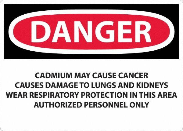 AccuformNMC Sign: Rectangle, "Danger - Cadmium May Cause Cancer" D28RD