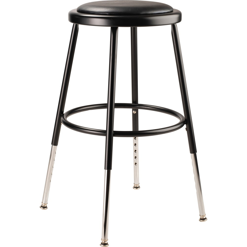 NATIONAL PUBLIC SEATING CORP 6418H-10 National Public Seating 6400 Adjustable Vinyl Stool, 18in, Black