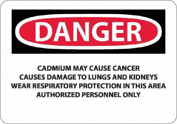 AccuformNMC Sign: Rectangle, "Danger - Cadmium May Cause Cancer" D28R