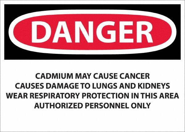 AccuformNMC Sign: Rectangle, "Danger - Cadmium May Cause Cancer" D28PD