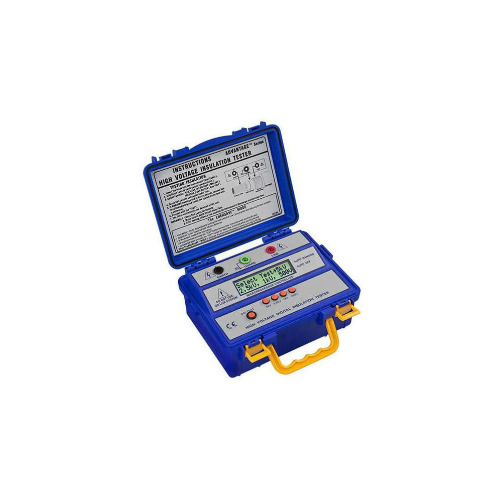 PCE Instruments PCE-IT414 Electrical Insulation Resistance Testers & Megohmmeters; Display Type: 7" LCD ; Power Supply: Line Powered Megohmmeters ; Resistance Capacity (Megohm): 500000 ; Maximum Test Voltage: 10000V ; Overall Length: 9.80 ; Overall H