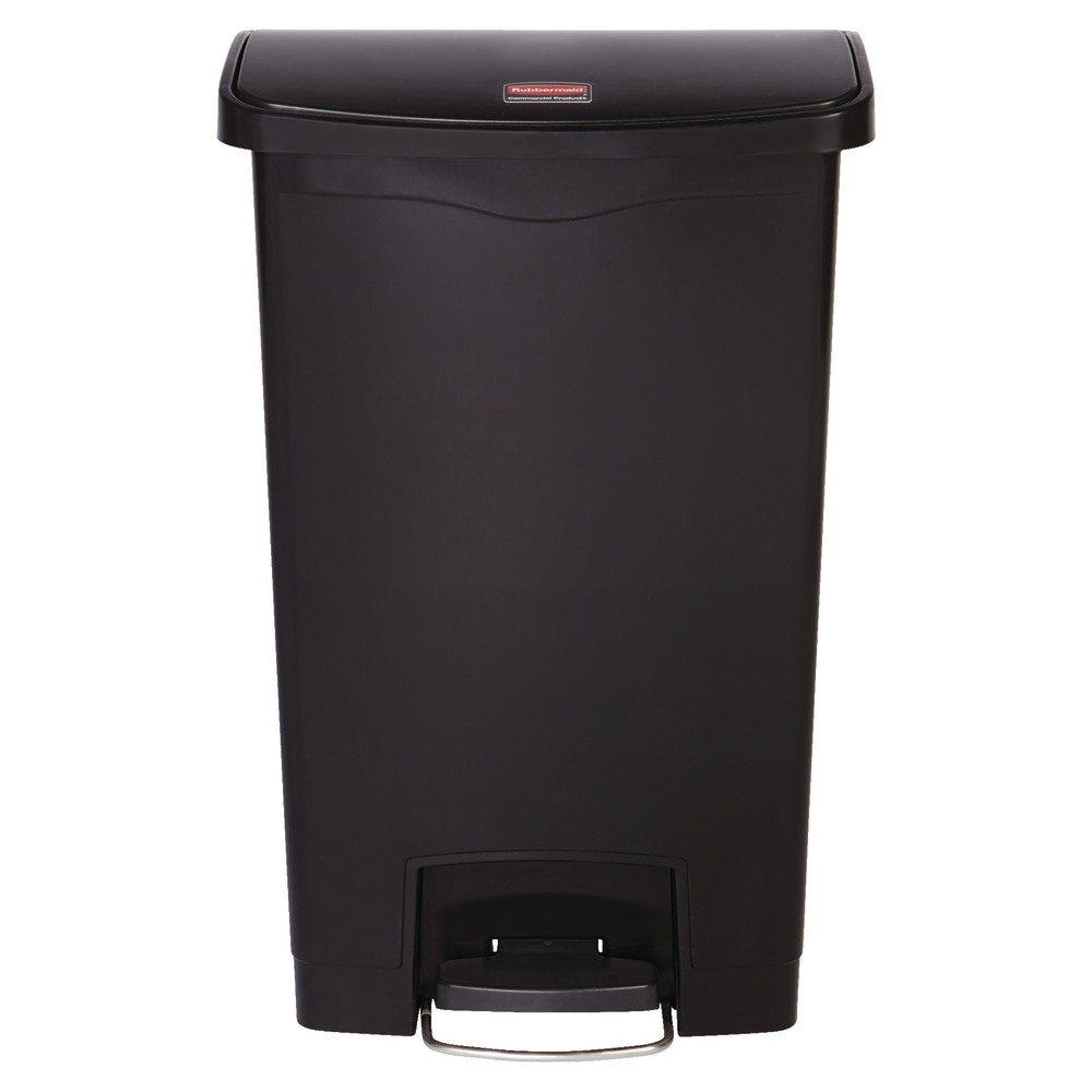 RUBBERMAID 1883611  Slim Jim Step-On Resin Front Step Wastebasket, 13 Gallons, Black