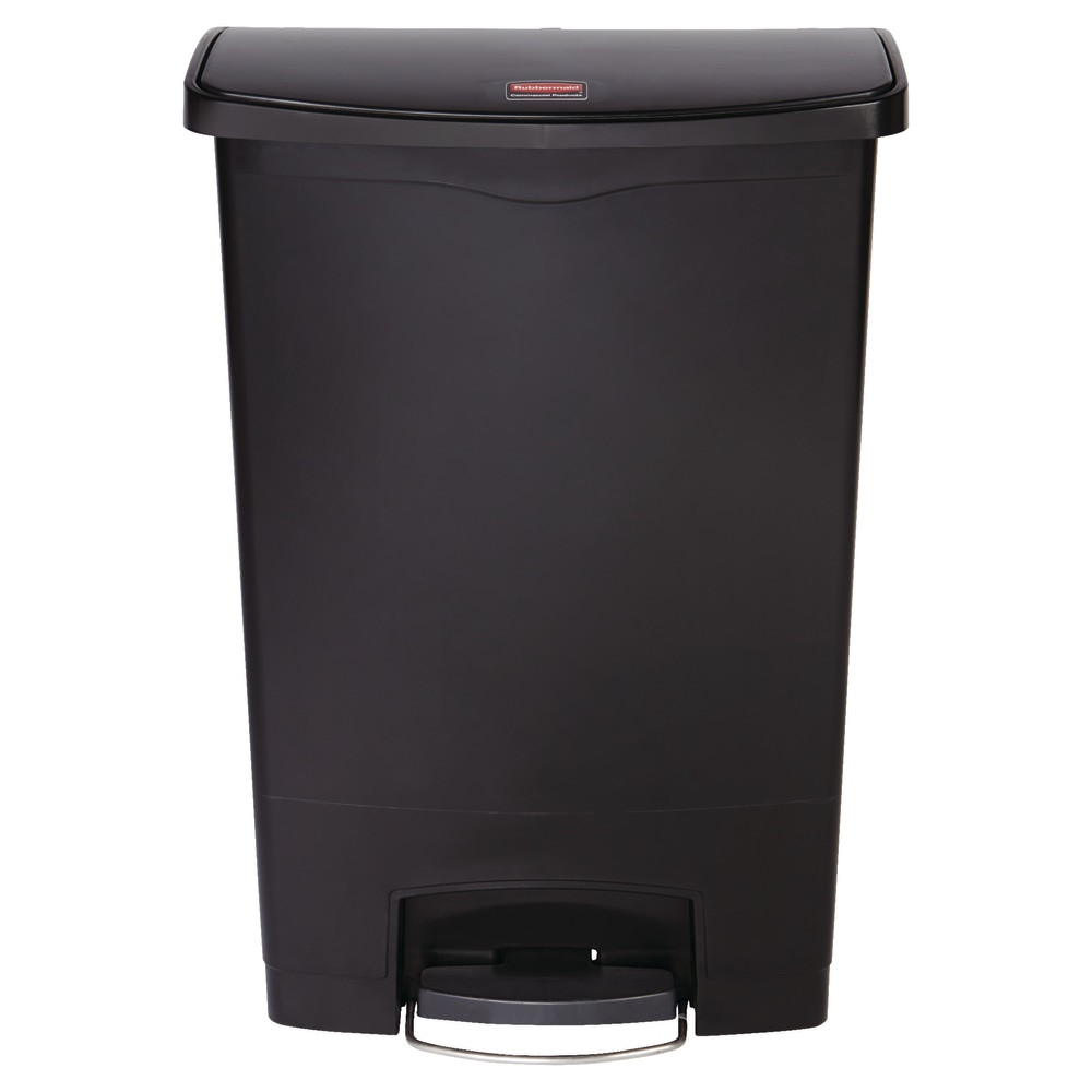 RUBBERMAID 1883615  Slim Jim Step-On Resin Front Step Wastebasket, 24 Gallons, Black