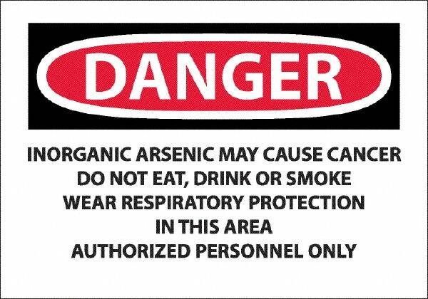 AccuformNMC Sign: Rectangle, "Danger - Inorganic Arsenic May Cause Cancer" D32P
