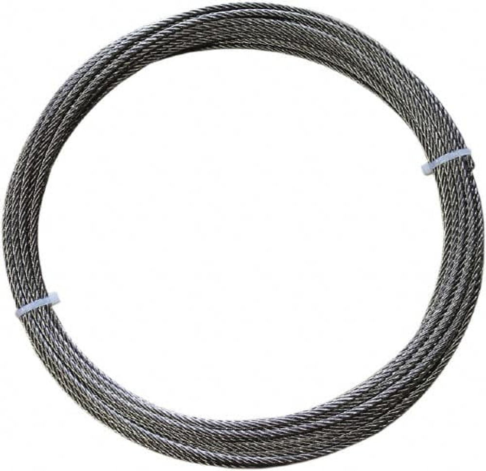 Loos & Co. SZ084XXXX-0050C 50' Long, 1/4" x 1/4" Diam, Stainless Steel Wire Rope