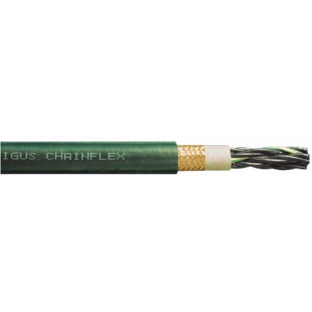 Igus CF6-15-07 Machine Tool Wire: 16 AWG, Green, 1' Long, Polyvinylchloride, 0.51" OD