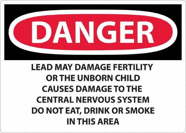 AccuformNMC Sign: Rectangle, "Danger - Lead May Damage Fertility or the Unborn Child" D36RD