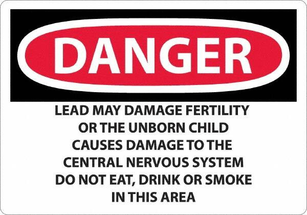 AccuformNMC Sign: Rectangle, "Danger - Lead May Damage Fertility or the Unborn Child" D36RC