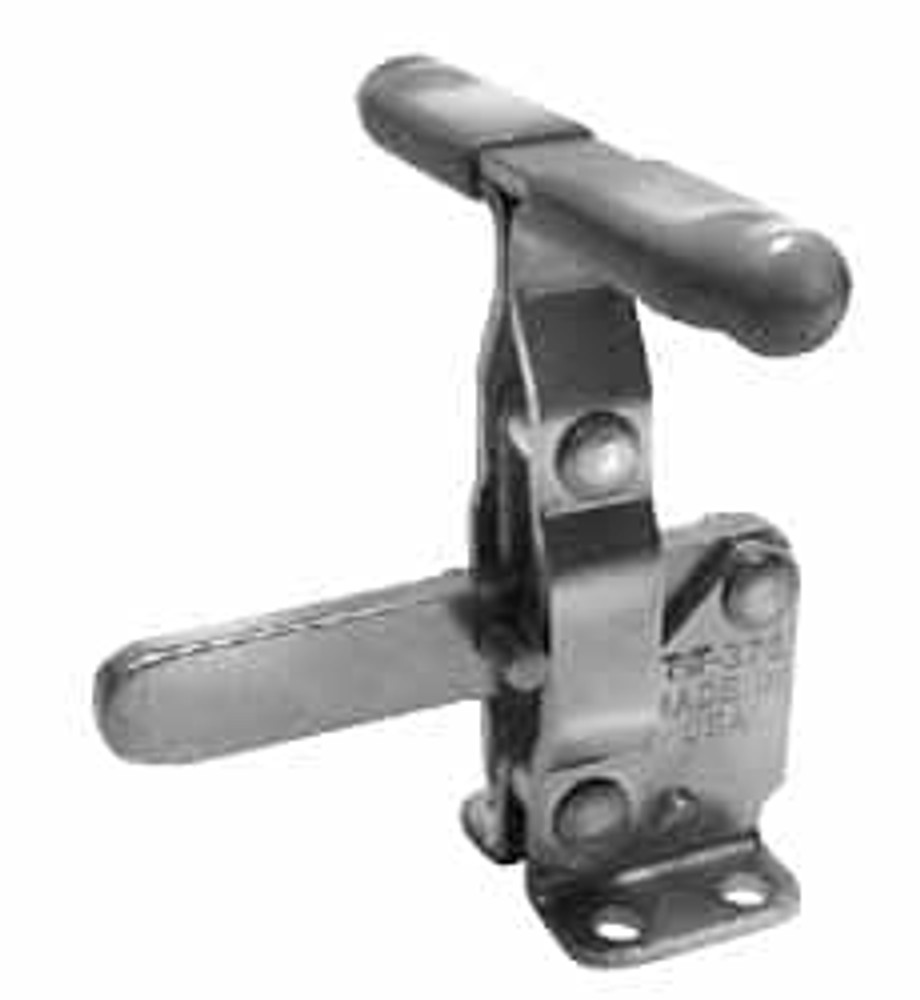 Lapeer TST-375 Manual Hold-Down Toggle Clamp: Vertical, 475 lb Capacity, Solid Bar, Flanged Base