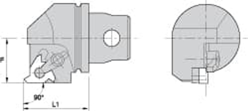 Kennametal 1019299 Size KM32, 35mm Head Length, 22mm Ctr to Cutting Edge, Left Hand External Modular Threading Cutting Unit Head