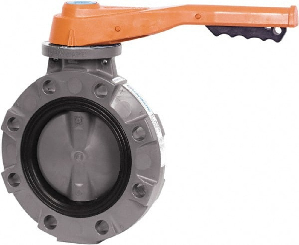 Hayward Flow Control BYV11080A0EL000 Manual Wafer Butterfly Valve: 8" Pipe, Lever Handle