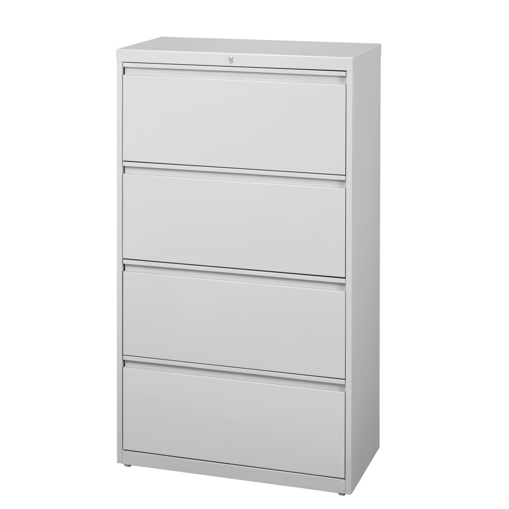 OFFICE DEPOT HID19043 WorkPro 30inW x 18-5/8inD Lateral 4-Drawer File Cabinet, Light Gray