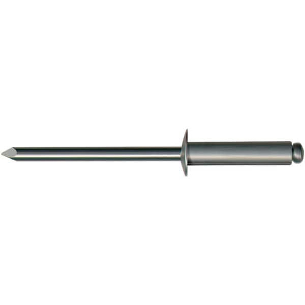 Marson M40417 Open End Blind Rivet: Size 44, Button Head, Stainless Steel Body, Stainless Steel Mandrel