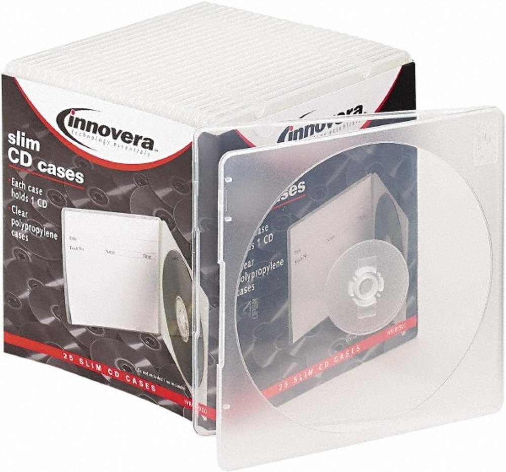 innovera IVR81900 Pack of (25), 5" Wide x 3/16" Deep x 5-5/8" High, CD Cases