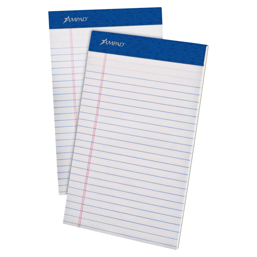 AMPAD CORPORATION Ampad TOP20304  Perforated Pads, 5in x 8in, Junior Legal Ruled, 50 Sheets, Pack Of 12 Pads