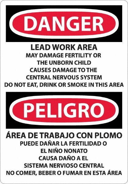 AccuformNMC Sign: Rectangle, "Danger - Lead Work Area May Damage Fertility Or The Unborn Child" ESD26AC