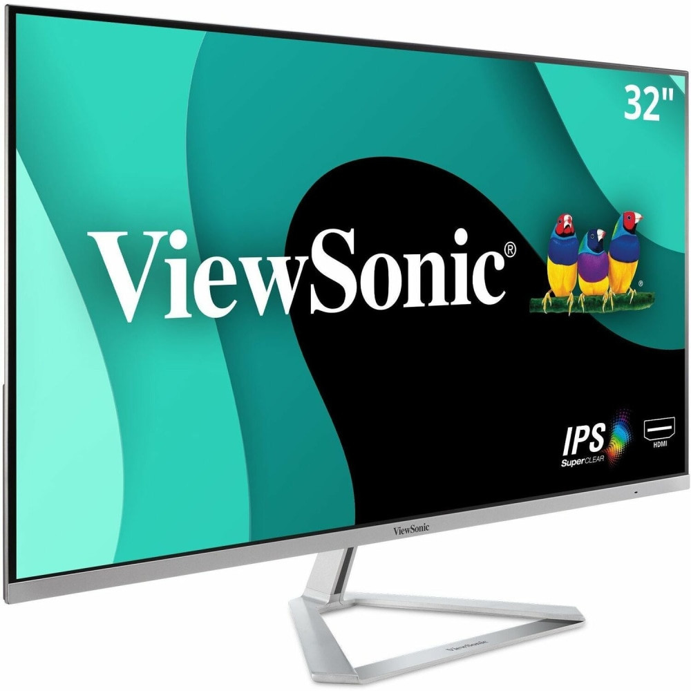 The ViewSonic VX3276-mhd is a sleek 32in Full HD monitor with a modern and minimalist style perfect for home and office use. With SuperClear IPS Panel technology, this monitor offers best-in-class screen performance with ultra-wide viewing angles. A premium ID includes an ultra-slim profile, unique desktop stand, and a sleek edge-to-edge frameless design, that when combined with vivid 1920x1080 resolution and dual speakers, deliver an immersive viewing experience for home entertainment, multimedia applications, and office work. HDMI, DisplayPort, and VGA inputs offer flexible connectivity options for both computing and gaming environments, while ViewSonic's exclusive ViewMode feature provides intuitive presets for optimized screen performance in different applications. In addition, Flicker-Free technology and a Blue Light Filter help to minimize eyestrain from extended viewing periods. With ViewSonic's industry-leading 3-year limited warranty, this monitor is a solid long-term investment that combines style and high performance on any desktop.  VERSATILE MONITOR: 32 Inch Full HD (1920x1080p) IPS monitor with thin bezels and 75Hz refresh rateENHANCED VIEWING COMFORT: Flicker-Free technology and Blue Light Filter for reduced eye fatigueOPTIMIZED VIEW SETTINGS: Offers Game," Movie," Web," Text," and Mono" presetsFLEXIBLE CONNECTIVITY: The VX3276-MHD supports laptops, PCs, and Macs with HDMI, DisplayPort, and VGA inputs  Energy efficient - designed to use less energy than alternative products, potentially helping you save money and reduce your carbon footprint.