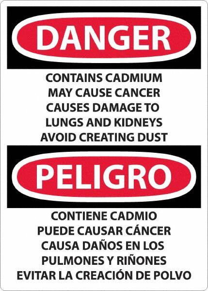 AccuformNMC Sign: Rectangle, "Danger - Contains Cadmium May Cause Cancer" ESD29RD
