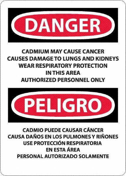 AccuformNMC Sign: Rectangle, "Danger - Cadmium May Cause Cancer" ESD28RB