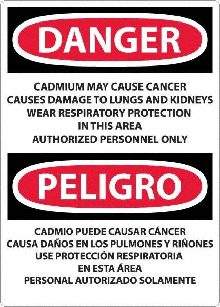 AccuformNMC Sign: Rectangle, "Danger - Cadmium May Cause Cancer" ESD28AD