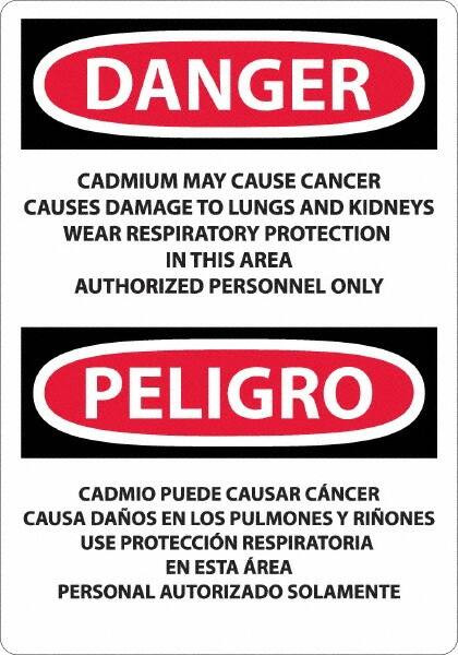 AccuformNMC Sign: Rectangle, "Danger - Cadmium May Cause Cancer" ESD28AC