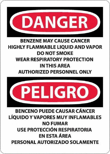 AccuformNMC Sign: Rectangle, "Danger - Benzene May Cause Cancer" ESD27RB