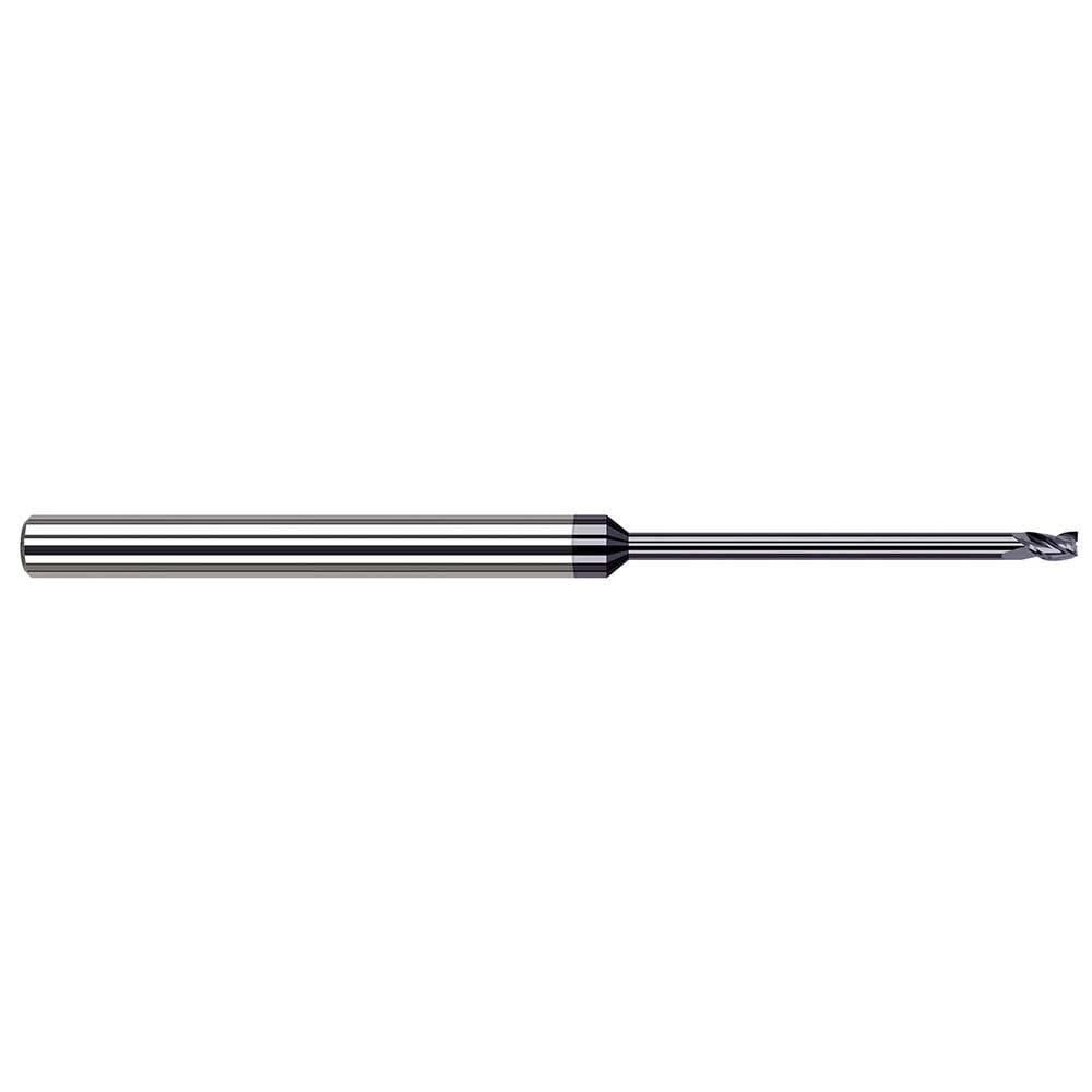 Harvey Tool 48962-C3 Square End Mill: 1/16'' Dia, 3/32'' LOC, 1/8'' Shank Dia, 2-1/2'' OAL, 3 Flutes, Solid Carbide