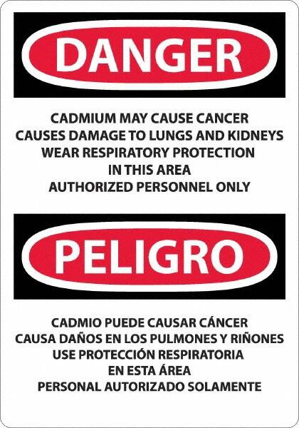 AccuformNMC Sign: Rectangle, "Danger - Cadmium May Cause Cancer" ESD28RC