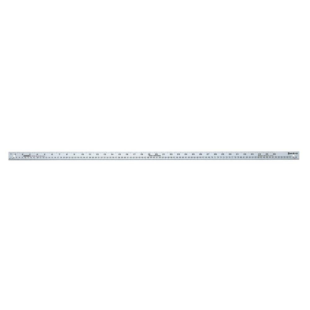 Johnson Level & Tool M391 Steel Rule: English & Metric Graduation, 1-1/8" OAW