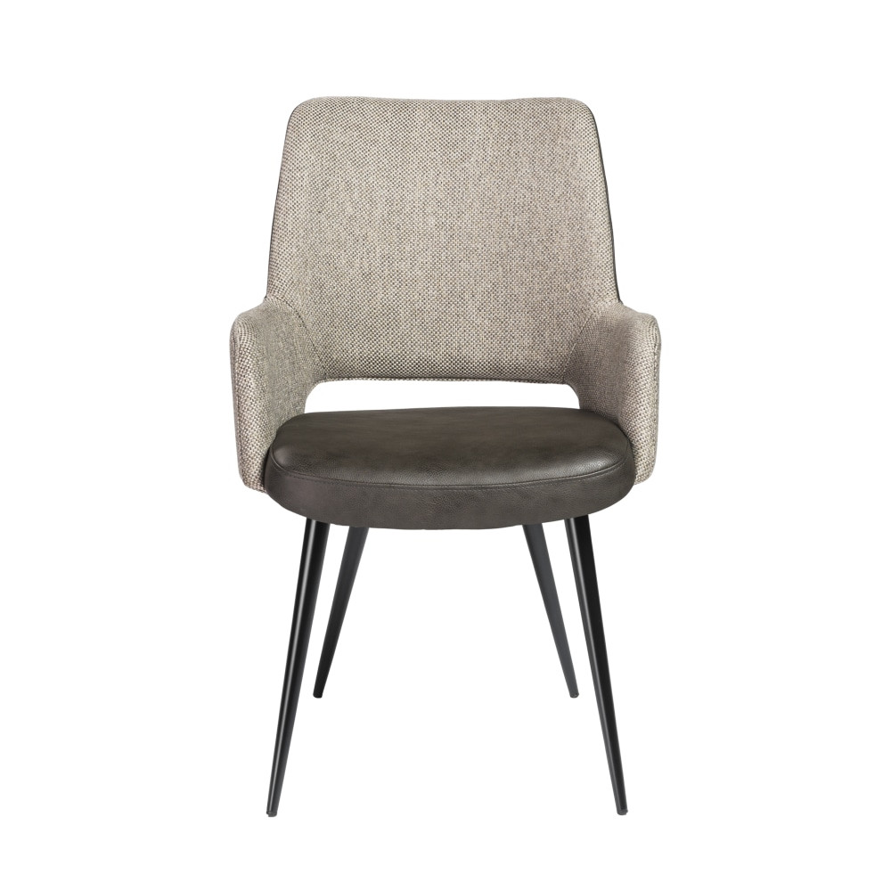 EURO STYLE, INC. 30494DKGRY Eurostyle Desi Side Chair With Arms, Dark Gray/Light Gray/Black