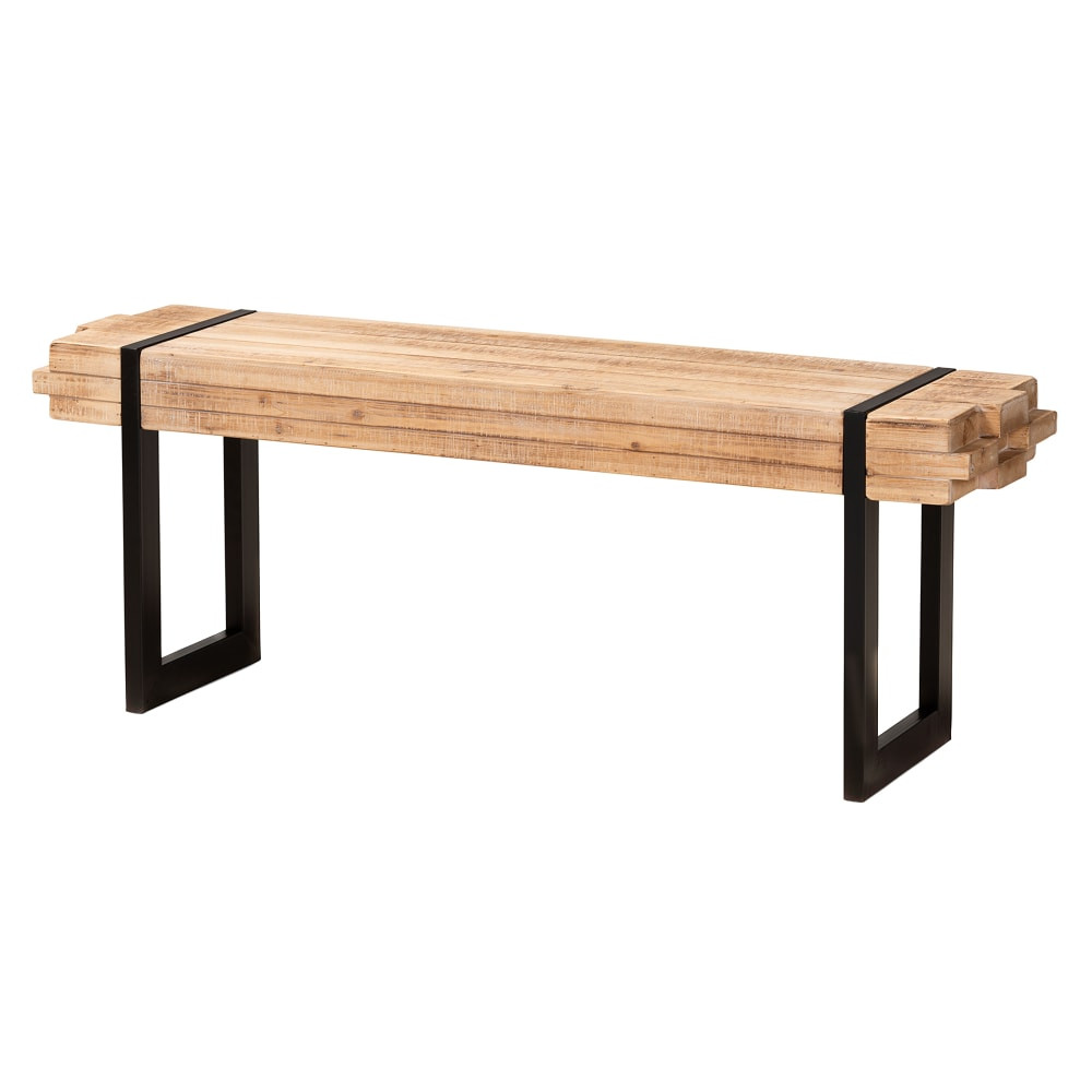 WHOLESALE INTERIORS, INC. 2721-11407 Baxton Studio Henson Bench, Natural/Black