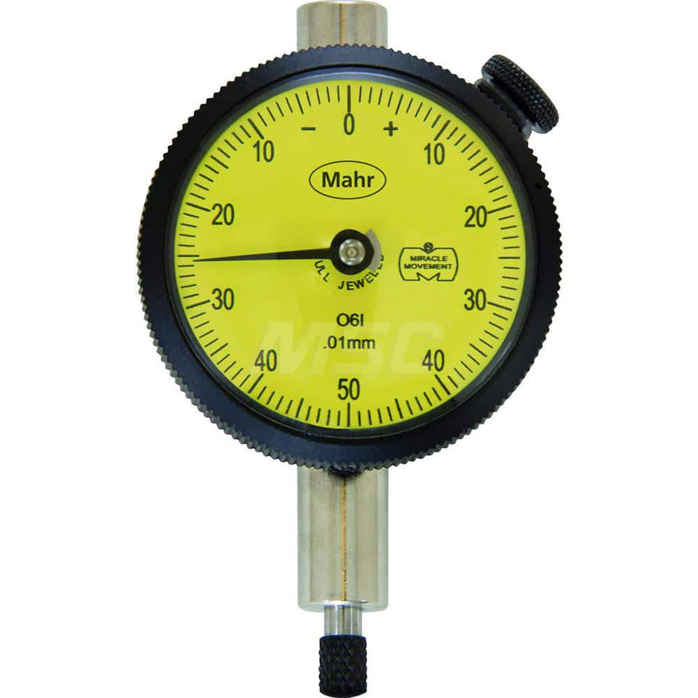 Mahr 2011780 Dial Drop Indicators; Accuracy (mum): 50.00 ; Dial Diameter (Decimal Inch): 1.7700 ; Calibrated: No ; Revolution Counter: Yes ; AGDGpNo: 1 ; Range Per Revolution (mm): 2.50