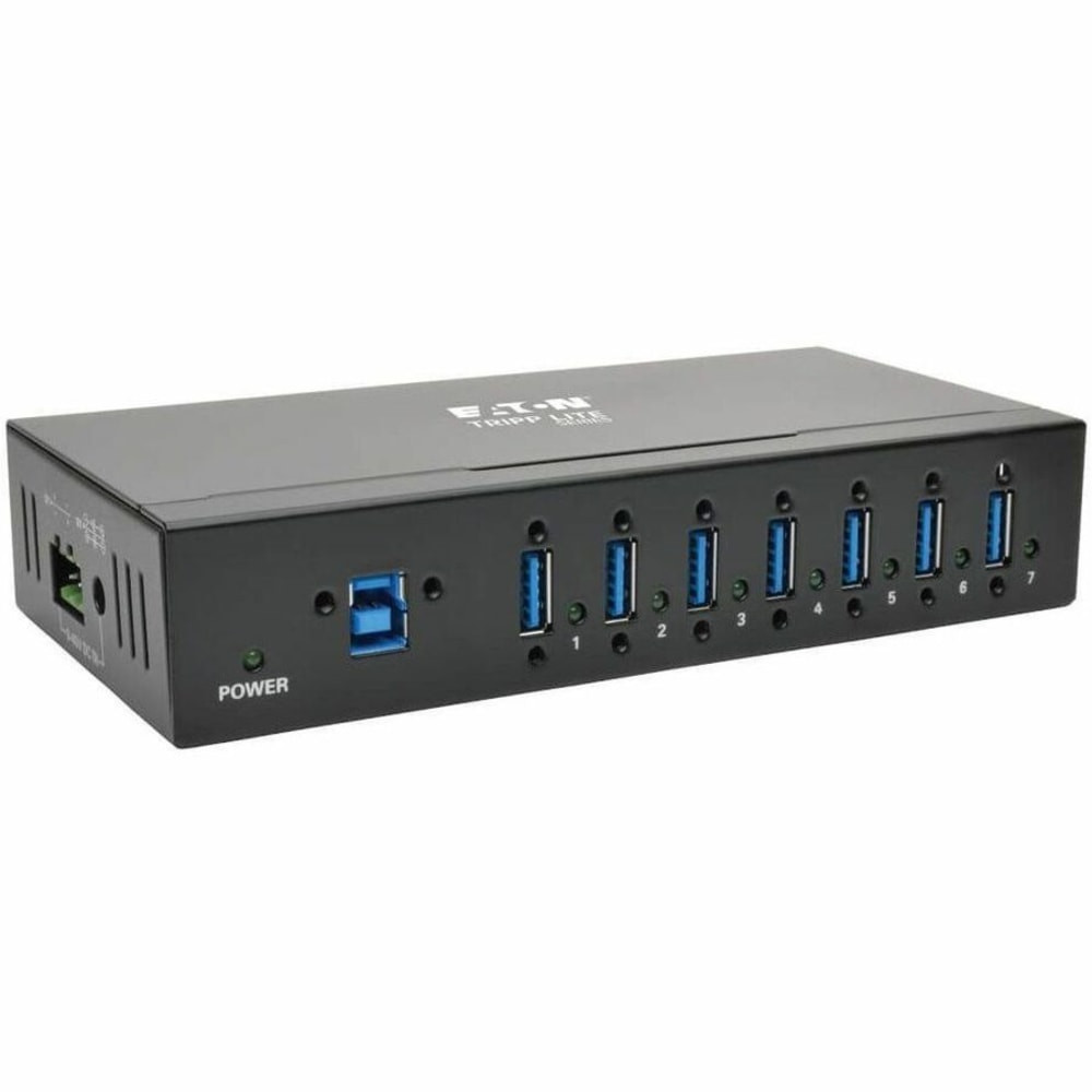 Comprehensive compatibility. With support for USB 1.1, USB 2.0, and USB 3.0 standards, this hub ensures seamless connectivity for a broad range of devices. Whether connecting older peripherals or USB 3.0 devices, users can expect reliable performance and fast data transfer speeds.  Flexible installation options. The hubs design includes features for DIN rail mounting and wall mounting, offering versatile installation options to suit various setups. Whether in a home, office, or industrial environment, it can be securely positioned where its most needed.  Robust design. Crafted with a metal housing and capable of operating in a wide range of temperatures from 0 deg.C to 60 deg.C, this hub is designed for durability and reliability in various environments. Its rugged construction ensures it can endure the demands of continuous use.  Dedicated charging port. Includes a dedicated 2A USB charging port specifically designed for iPads and tablets, providing the optimal charging current for these devices. This feature allows users to charge their devices efficiently, even without a computer connection.  Enhanced protection. Equipped with 15 KV Electrostatic Discharge Protection, over-current protection, and surge protection, this hub is designed to safeguard connected devices against electrical anomalies, ensuring your data and hardware remain secure during power surges and electrostatic discharges.