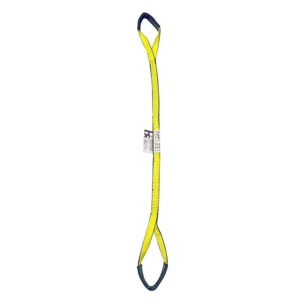 Lift America S151027 Eye & Eye Sling: 1" Wide, 4' Long, 3,200 lb Vertical, 2,560 lb Choker, 6,400 lb Basket, Polyester