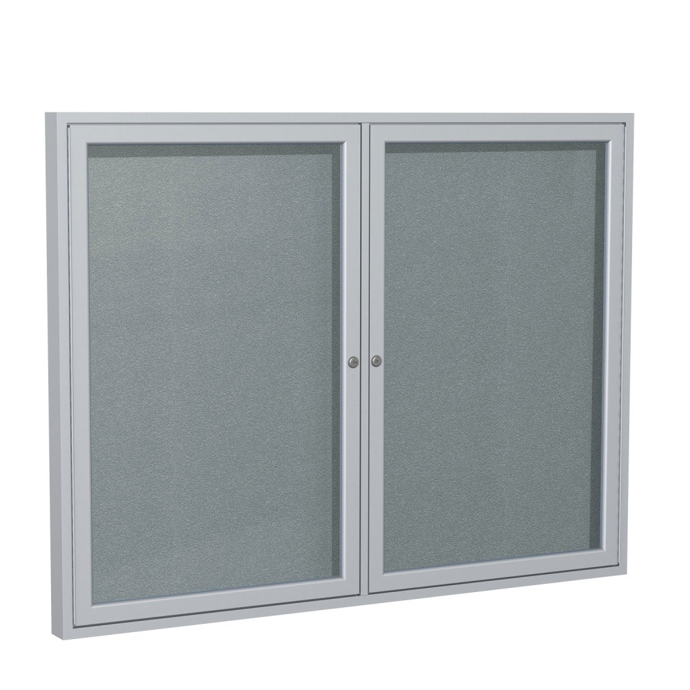 GHENT MANUFACTURING INC. Ghent PA33672VX-193  Enclosed Vinyl Bulletin Board, 36in x 72in, Silver, Silver Aluminum Frame